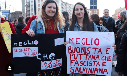Torino, lo slogan di Giulia al corteo