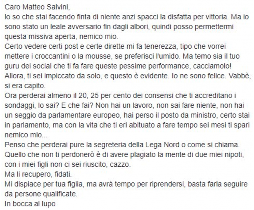 sospeso Sanfilippo Salvini