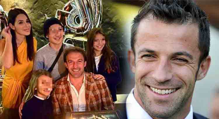 Del Piero festa con moglie e famiglia