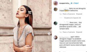 Rosa Perrotta contro followers anoressica instagram