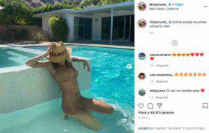 Elisabetta Canalis: il dettaglio che mostra in piscina lascia tutti stupiti