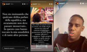 Enock Gf Vip arrabbiato Alda d'eusanio frase razzista