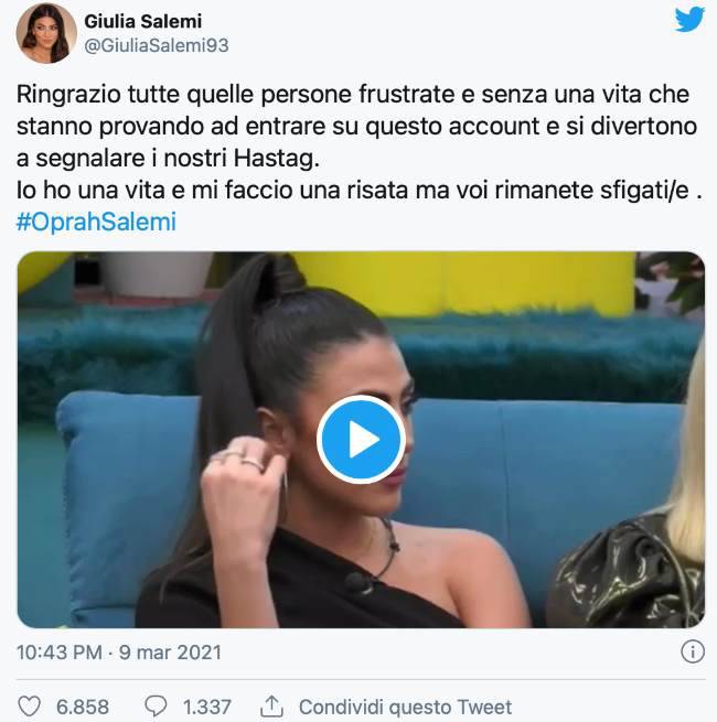 Giulia Salemi la triste confessione: "Stanno cercando di accedervi"