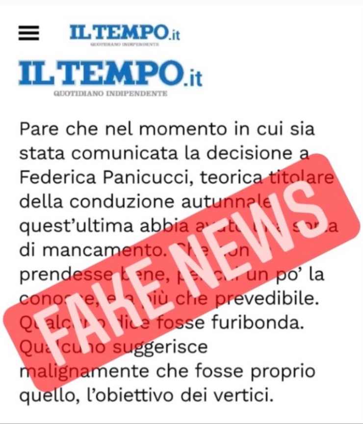 La fake news condivisa dal Tempo (Twitter) 