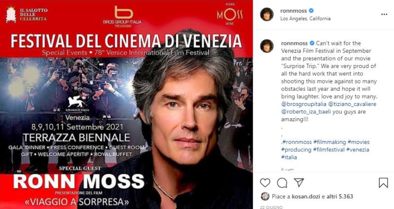 Ronn Moss mostra del cinema di venezia