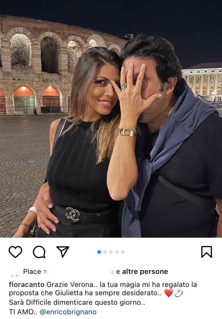 E' arrivata la proposta di Enrico Brignano a Flora Canto