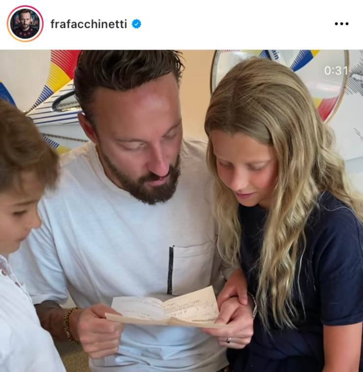 Francesco Facchinetti con i figli