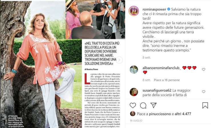 L'appello di Romina Power sul suo profilo Instagram (Instagram)