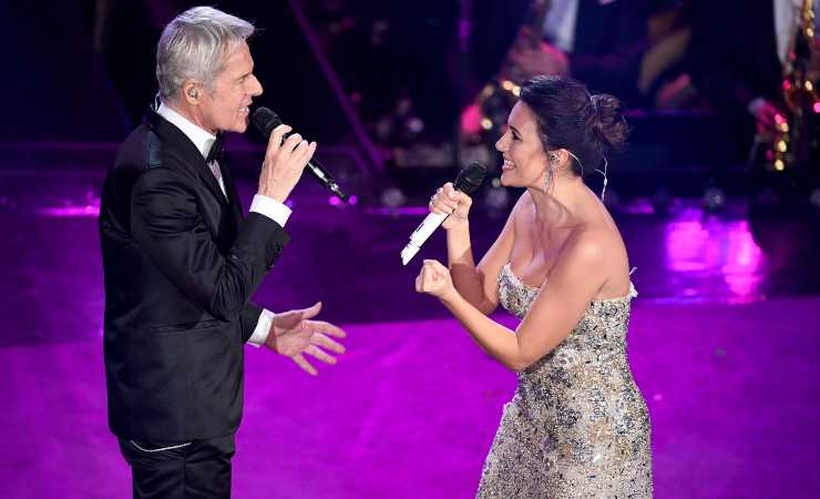 Serena Rossi duetta con Claudio Baglioni a SanRemo 2019 (Getty, Daniele Venturelli)