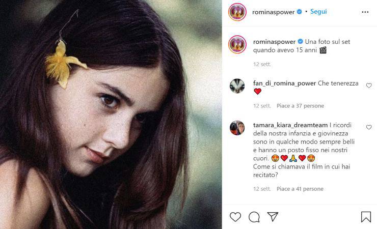 Una splendida e giovane Romina Power (Instagram)