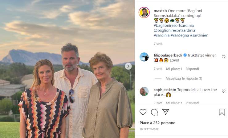 Filippa Lagerback insieme ai suoi genitori (foto: Instagram)