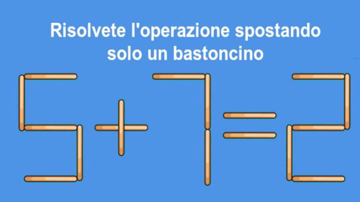 Rompicapo difficilissimo: muovi solo uno stecchino e risolvi l’operazione 8 Rompicapo - Ecco la soluzione