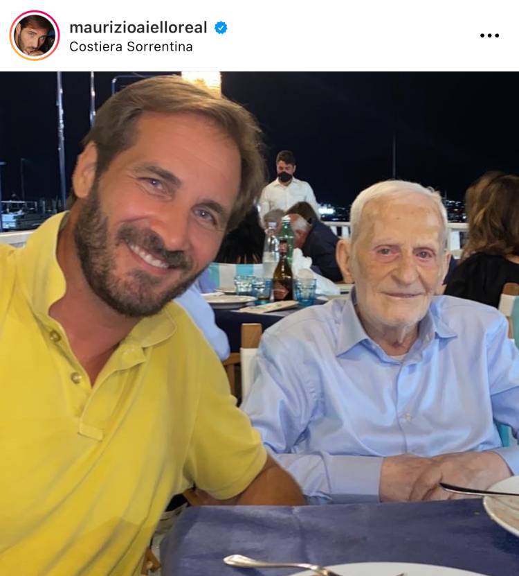 Maurizio Aiello e suo padre (Instagram)