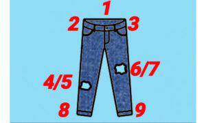 test indovinello jeans buchi