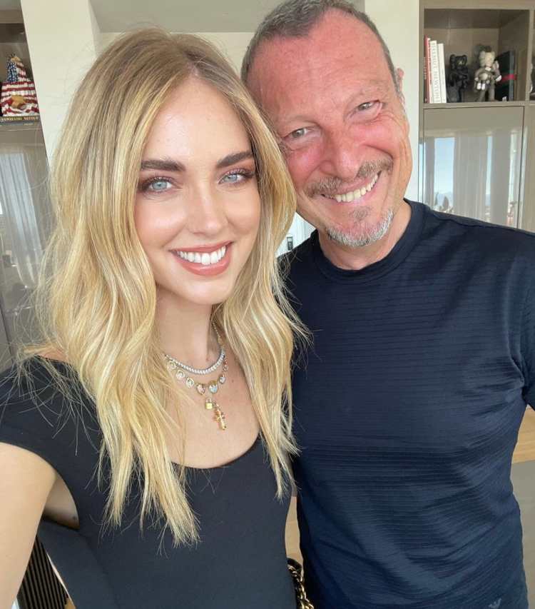 Chiara Ferragni e Amadeus (Instagram)