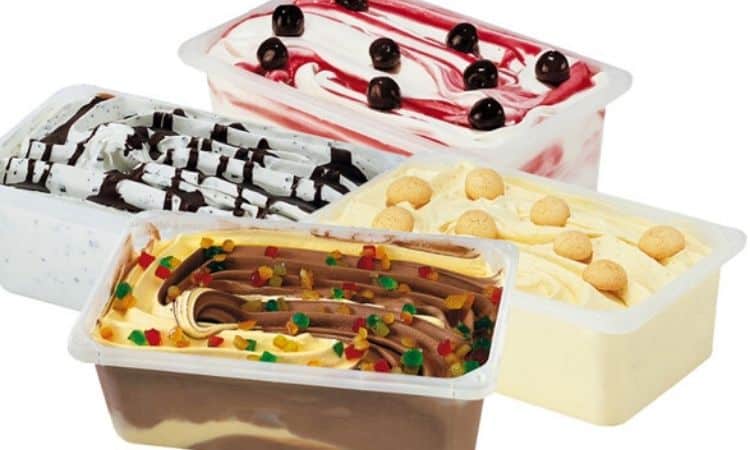 Ice cream plastic packs