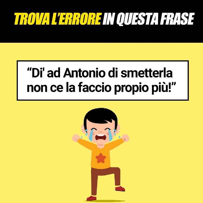 Test grammaticale: trova l’errore