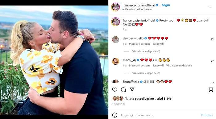 Francesca Cipriani: l’annuncio su Instagram