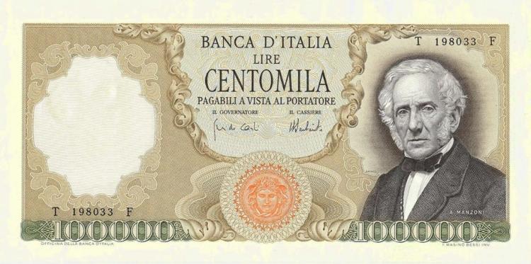 Banconota dedicata ad Alessandro Manzoni dal valore di 4.500 euro (Ecco Lecco)