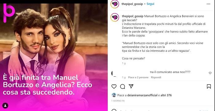 Manuel Bortuzzo e Angelica Benevieri si sono lasciati?