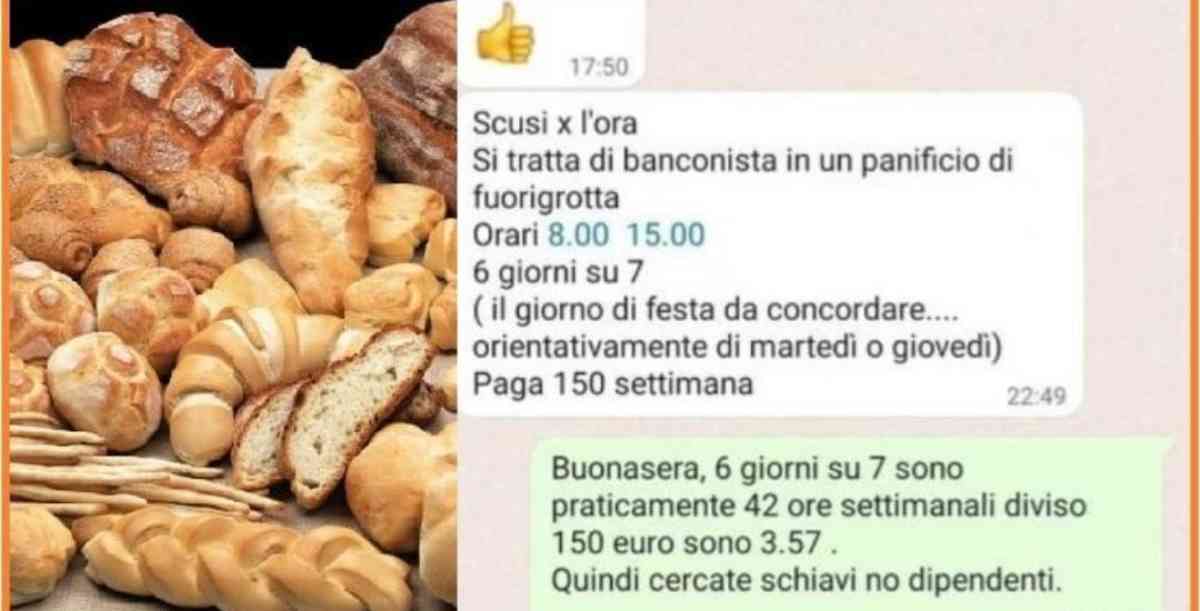 Panificio 3,5 € l'ora